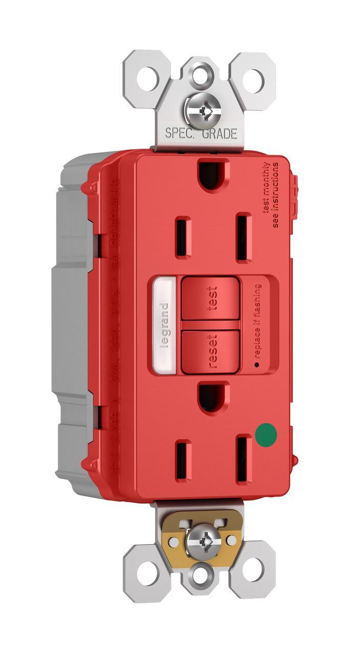 Pass & Seymour® PT1597HGNTLTRRED GFCI Receptacles