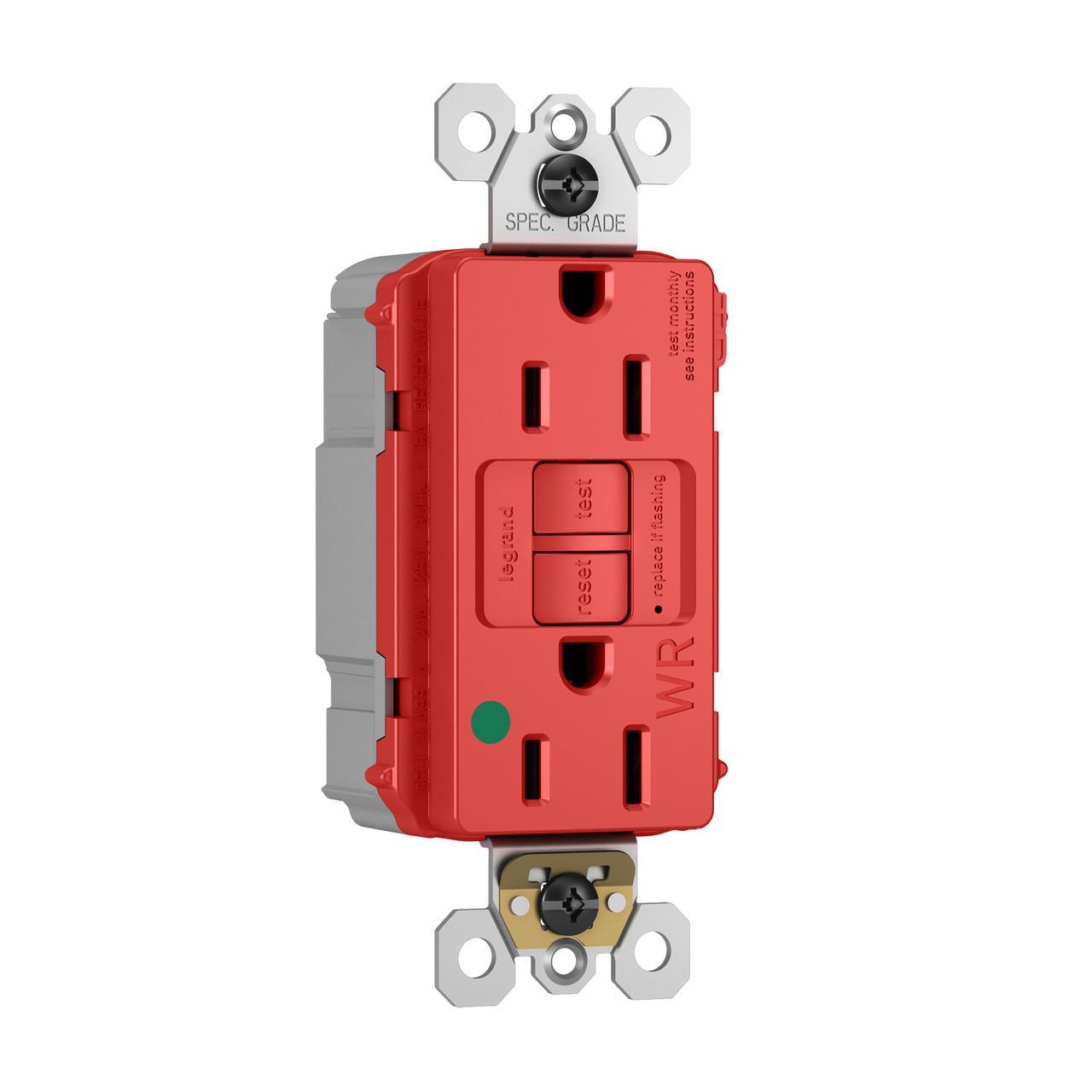Pass & Seymour® PT1597HGTRWRRED GFCI Receptacles