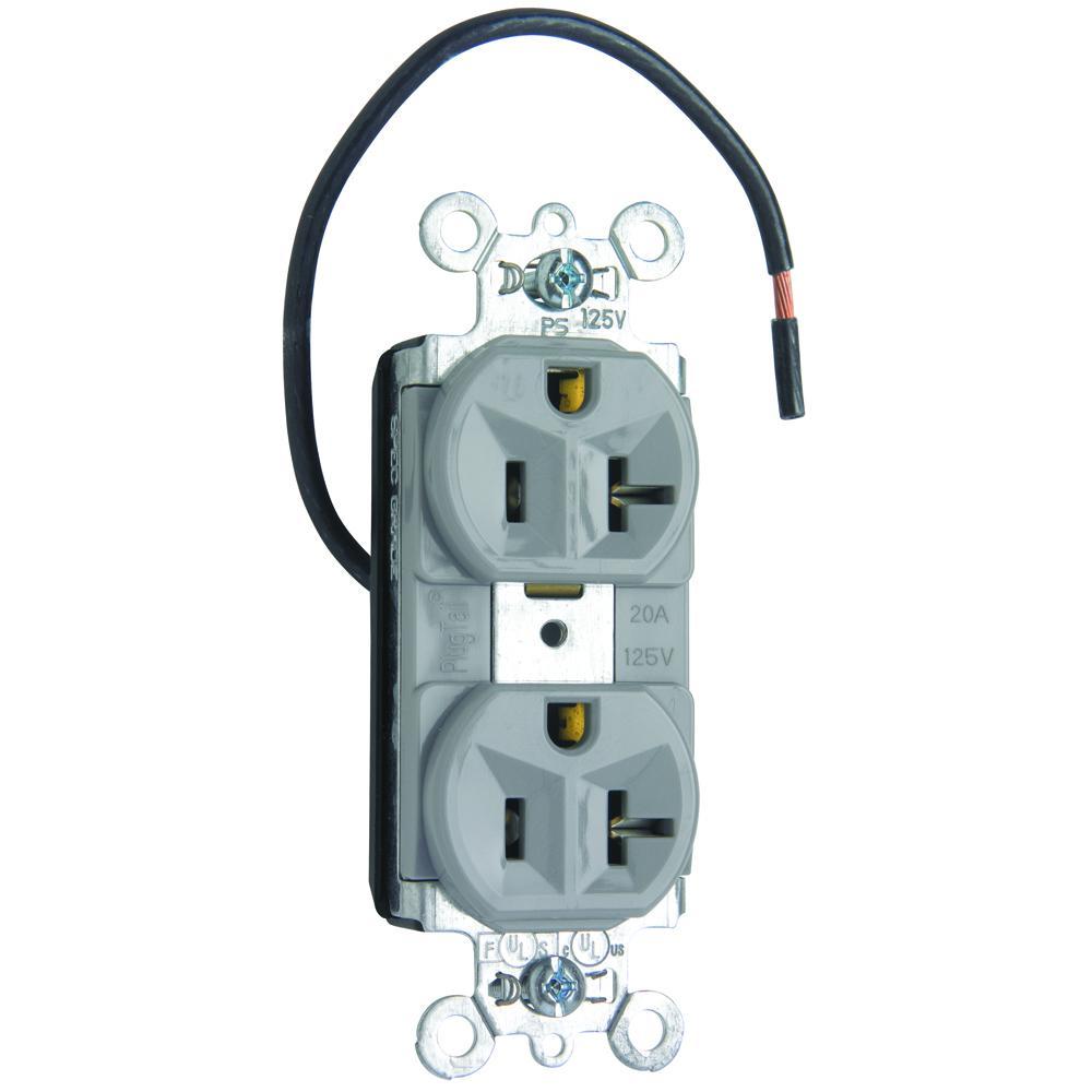 Pass & Seymour® PT5362SCGRY Straight Blade Receptacles