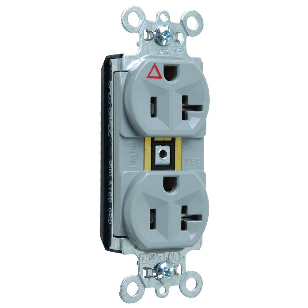 Pass & Seymour® PTIG5362GRY Straight Blade Receptacles