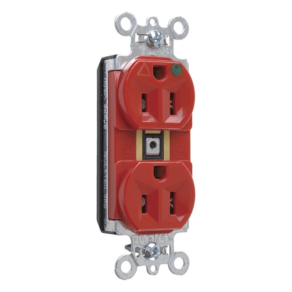Pass & Seymour® PTIG8200RED Straight Blade Receptacles