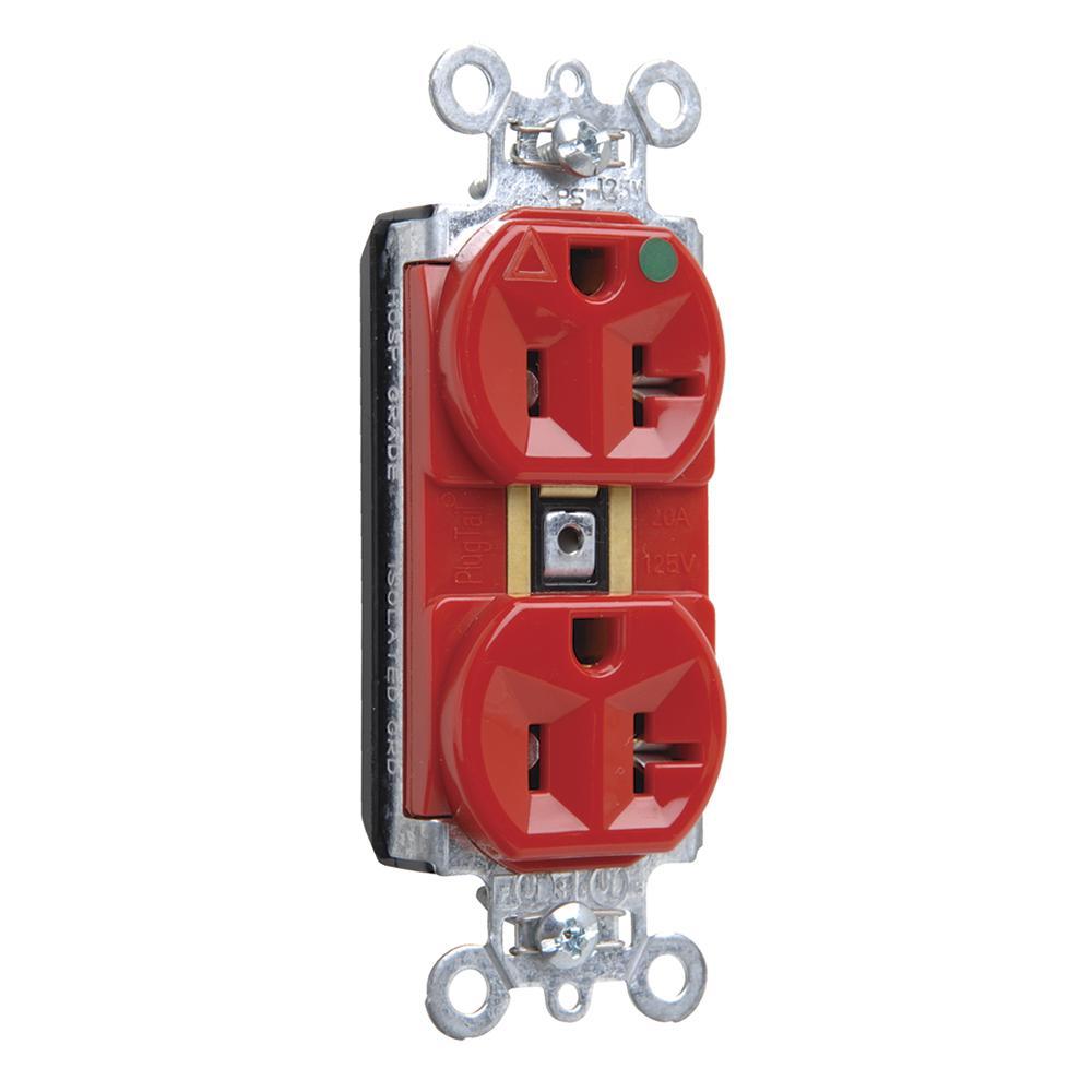 Pass & Seymour® PTIG8300RED Straight Blade Receptacles