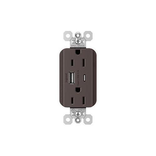 Pass & Seymour® PTTR15ACUSB Receptacles & USB Ports