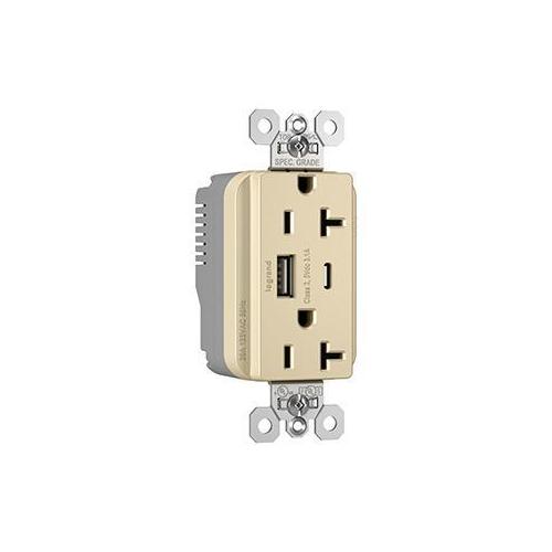 Pass & Seymour® PTTR20ACUSBI Receptacles & USB Ports