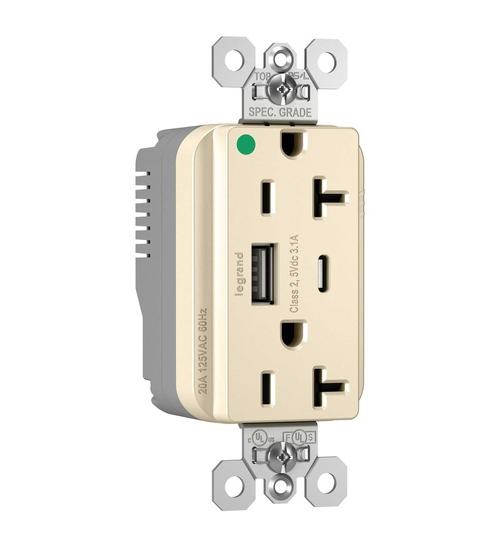 Pass & Seymour® PTTR20HACUSBLA Receptacles & USB Ports