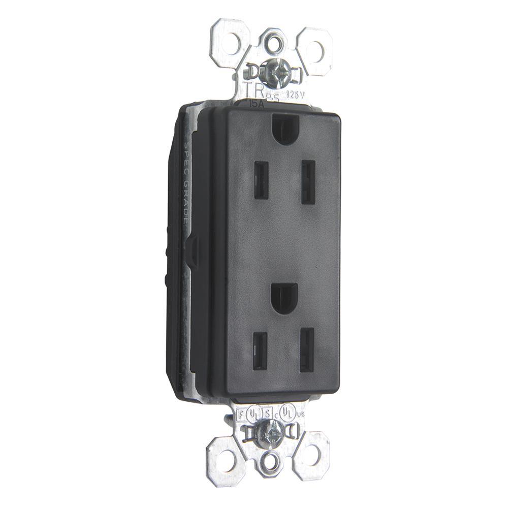 Pass & Seymour® PTTR26262BK Straight Blade Receptacles