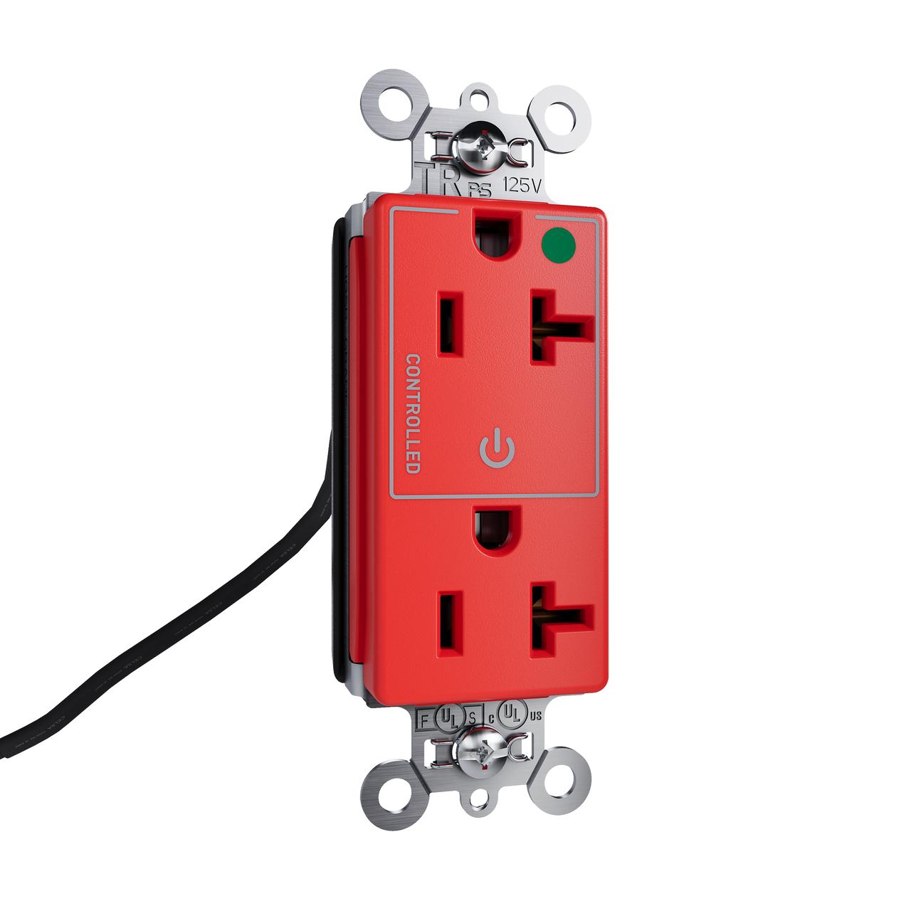 Pass & Seymour® PTTR26362HGCHRED Straight Blade Receptacles