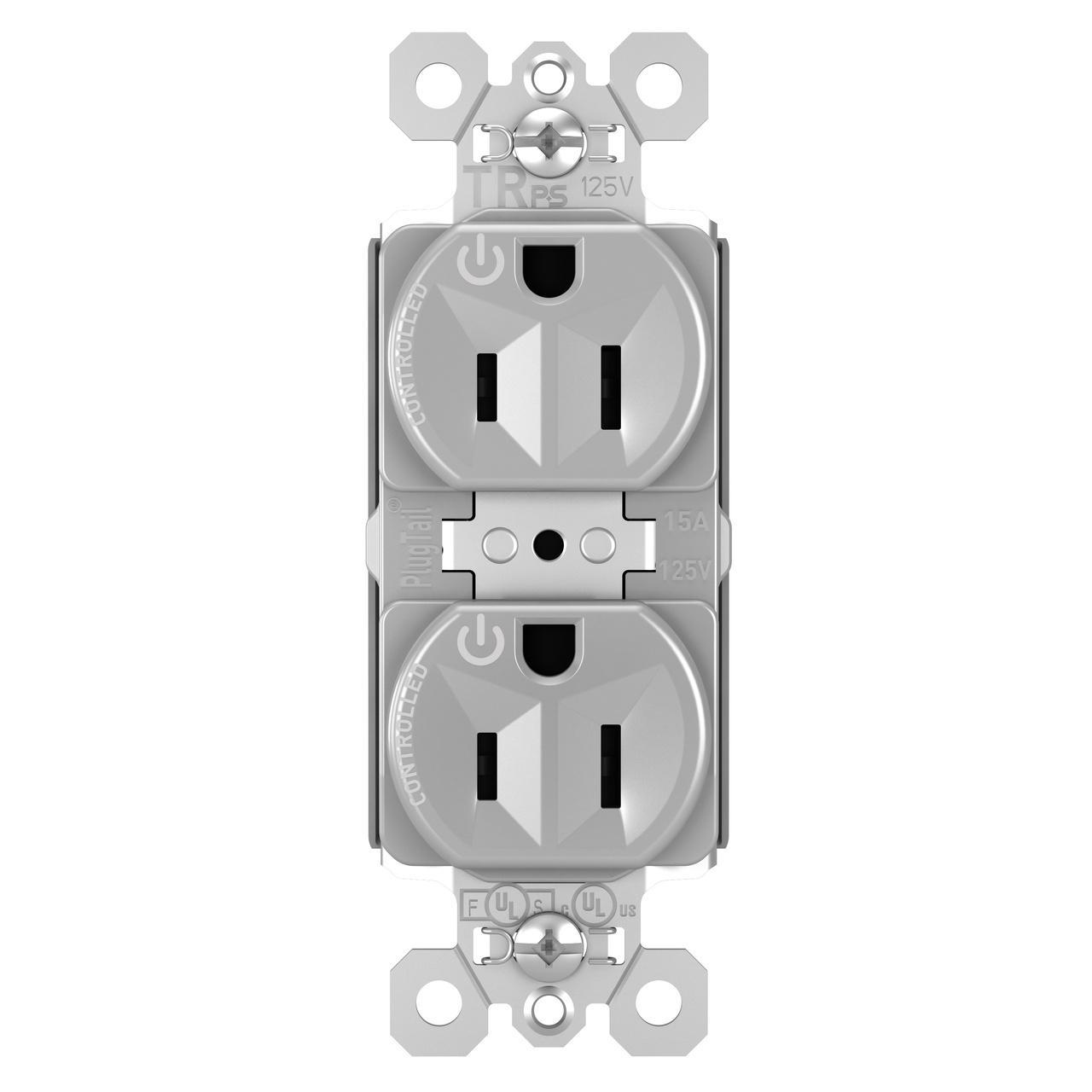 Pass & Seymour® PTTR5262CDGRY Straight Blade Receptacles