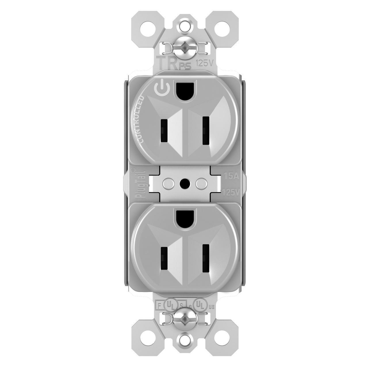 Pass & Seymour® PTTR5262SCCHGRY Straight Blade Receptacles
