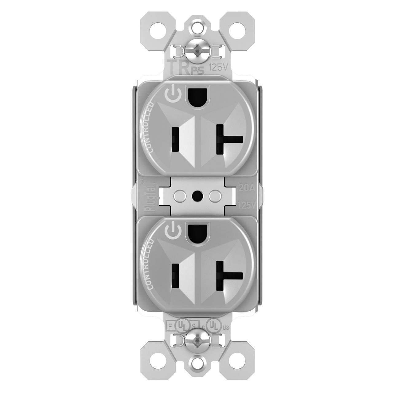 Pass & Seymour® PTTR5362CDGRY Straight Blade Receptacles
