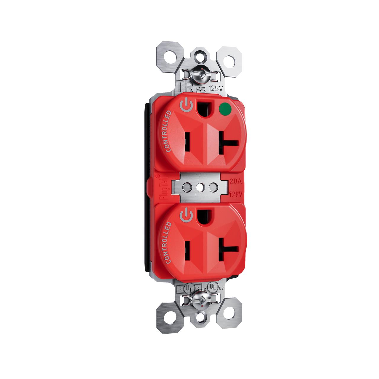 Pass & Seymour® PTTR8300CDRED Straight Blade Receptacles