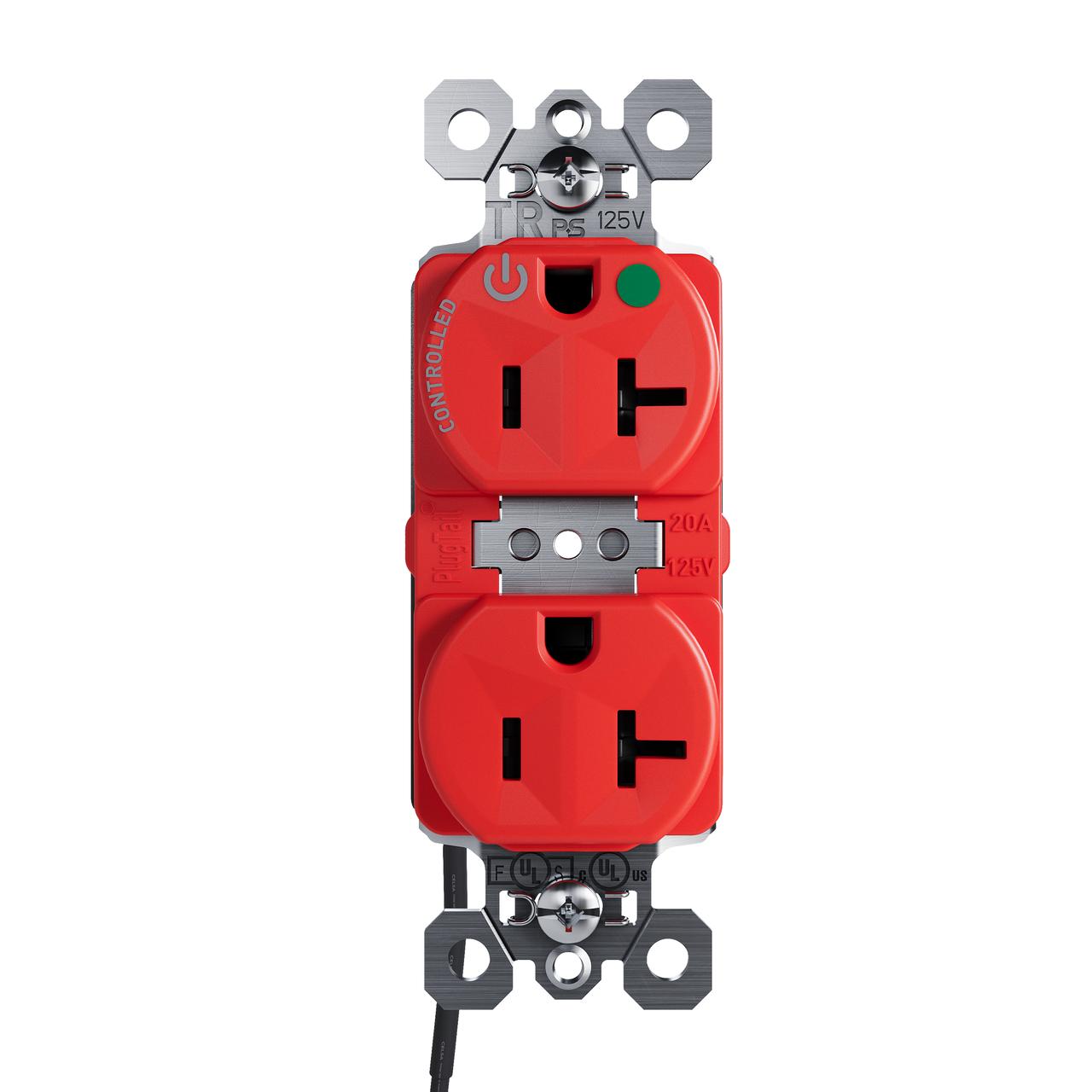 Pass & Seymour® PTTR8300CHRED Straight Blade Receptacles