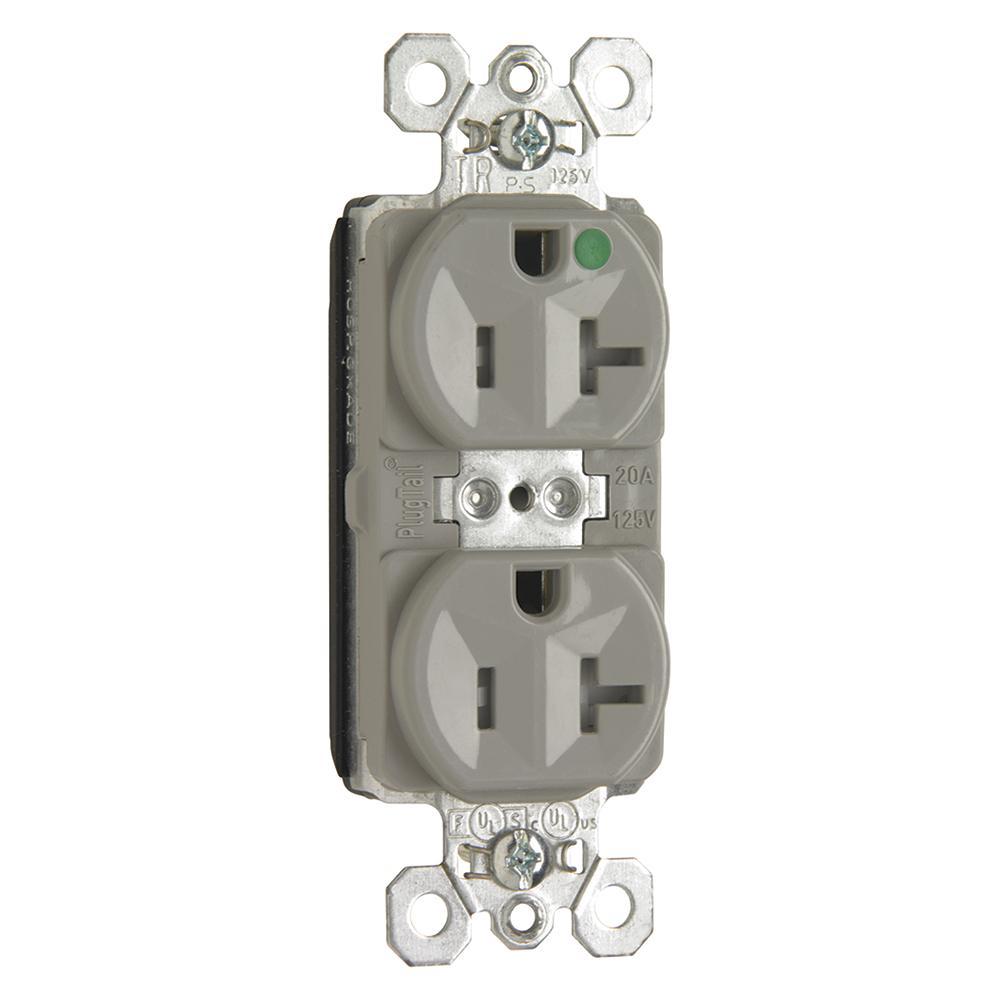 Pass & Seymour® PTTR8300GRY Straight Blade Receptacles