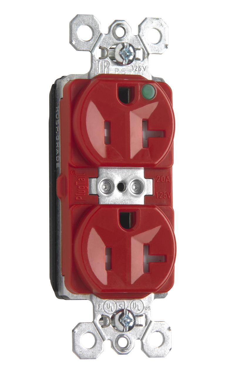 Pass & Seymour® PTTR8300RED Straight Blade Receptacles