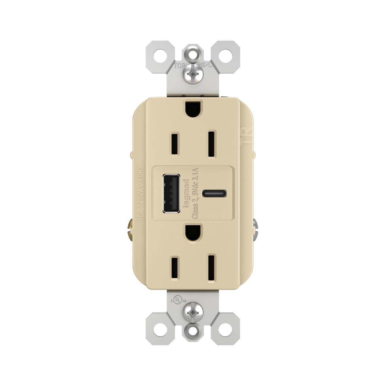 Pass & Seymour® R26USBACI Receptacles & USB Ports