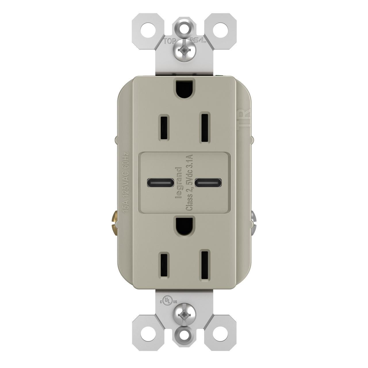 Pass & Seymour® R26USBCCNICCV4 Receptacles & USB Ports