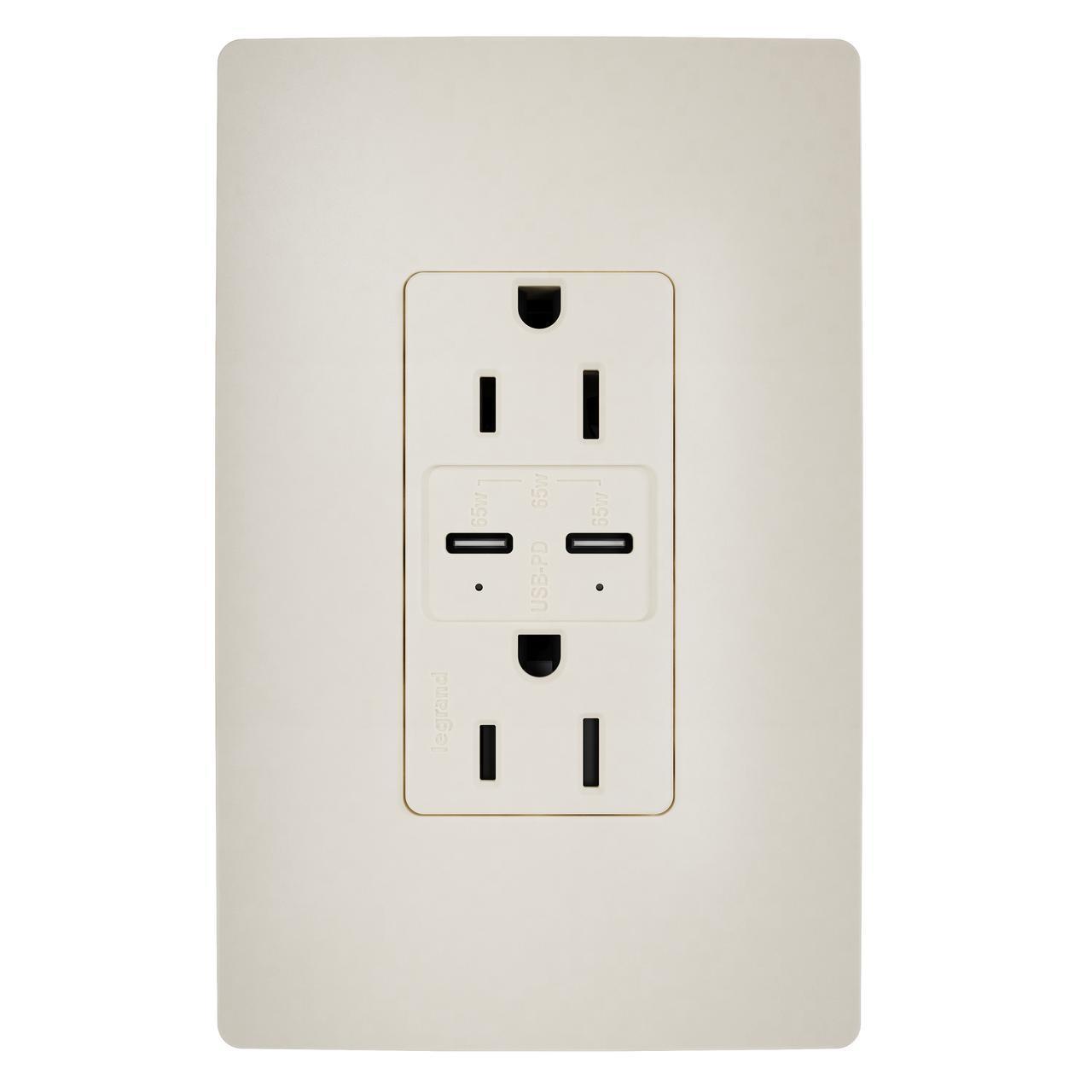 Pass & Seymour® R26USBPD65LA Receptacles & USB Ports