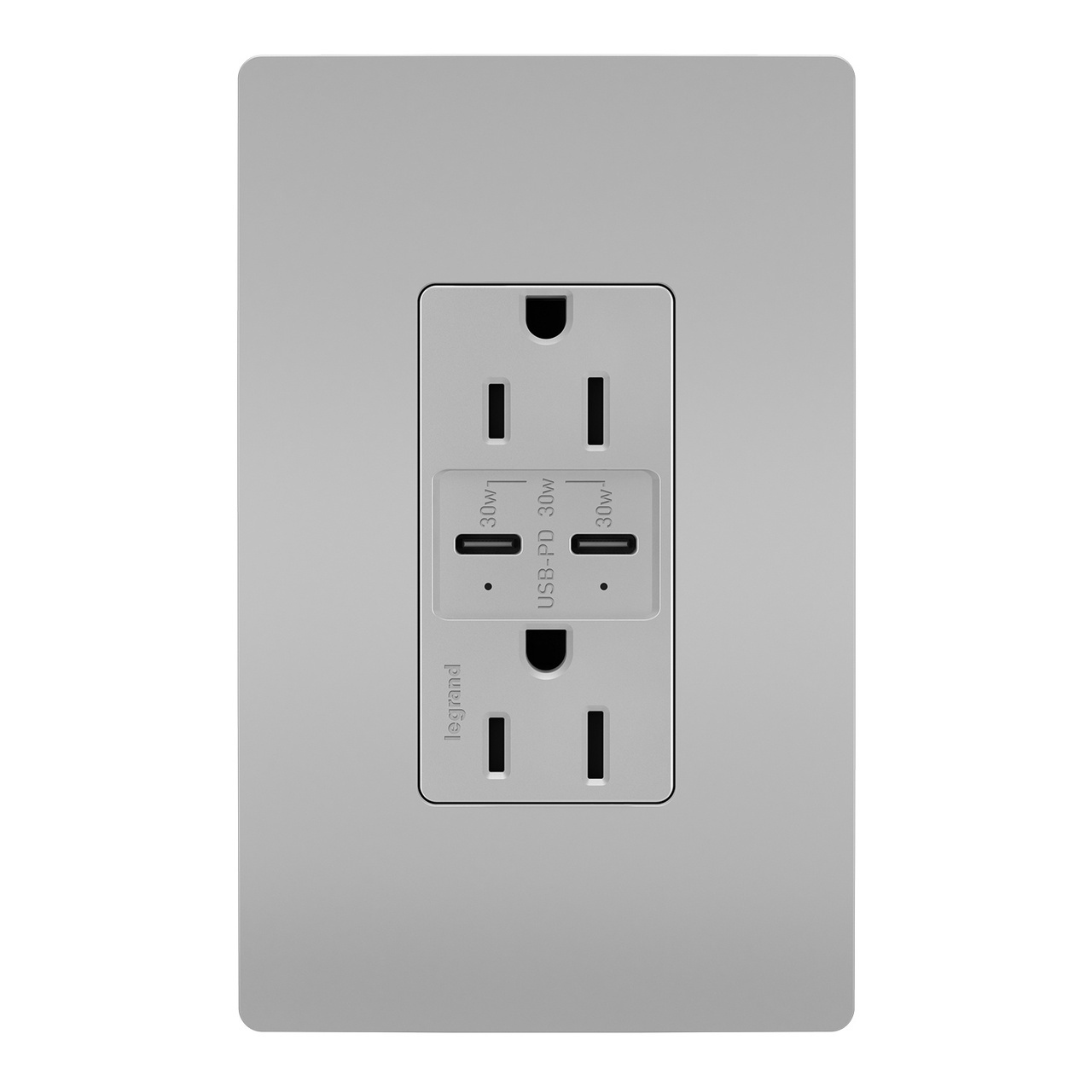 Pass & Seymour® R26USBPDGRY Receptacles & USB Ports