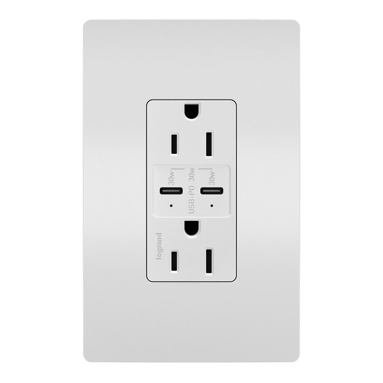 Pass & Seymour® R26USBPDW Receptacles & USB Ports