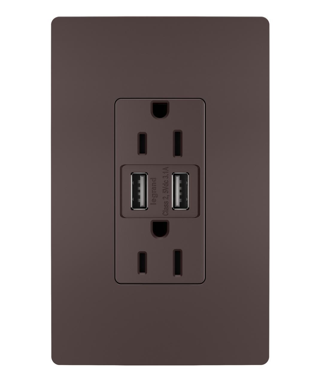 Pass & Seymour® TM826USBDBCCV4 Receptacles & USB Ports