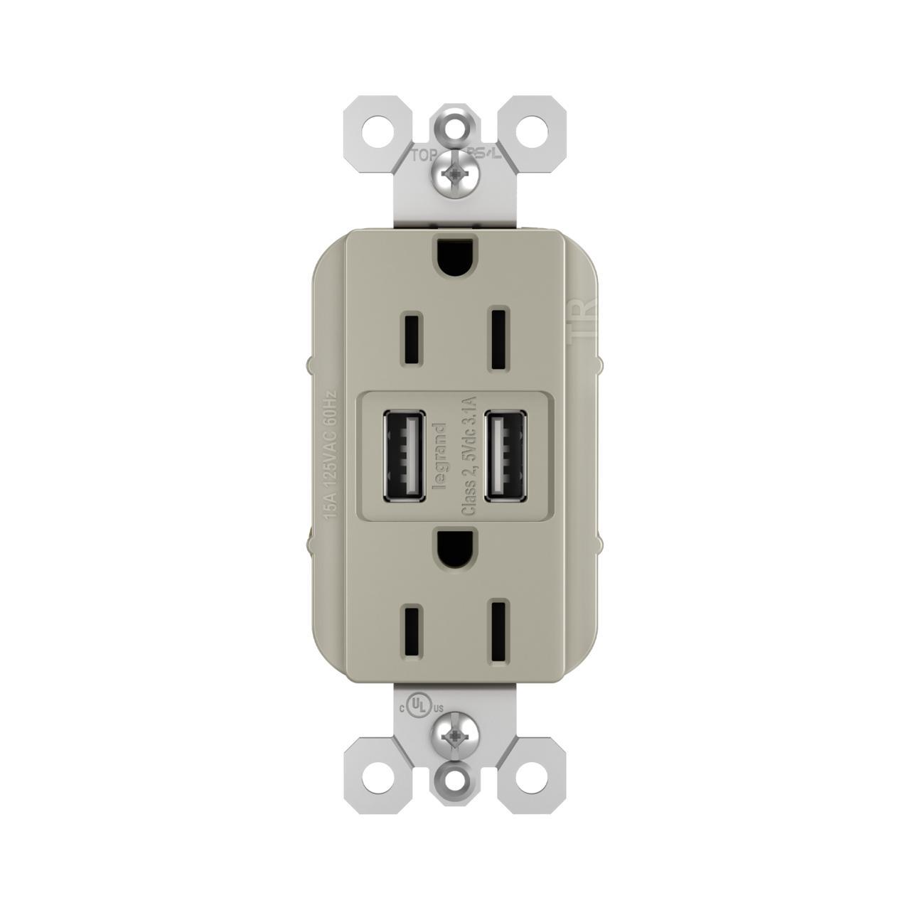 Pass & Seymour® TM826USBNICC6 Receptacles & USB Ports