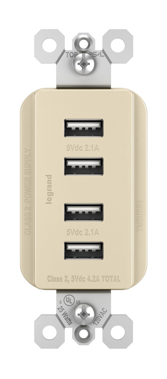 Pass & Seymour® TM8USB4LACC6 Receptacles & USB Ports