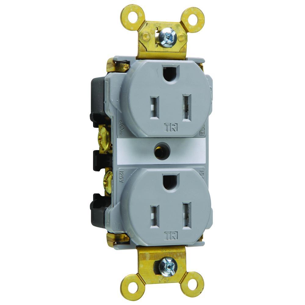 Pass & Seymour® TR15GRY Straight Blade Receptacles