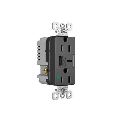 Pass & Seymour® TR15HUSBACBK Receptacles & USB Ports