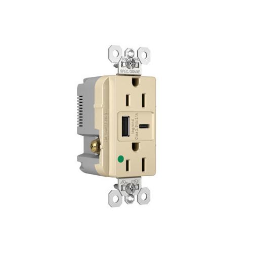 Pass & Seymour® TR15HUSBACI Receptacles & USB Ports