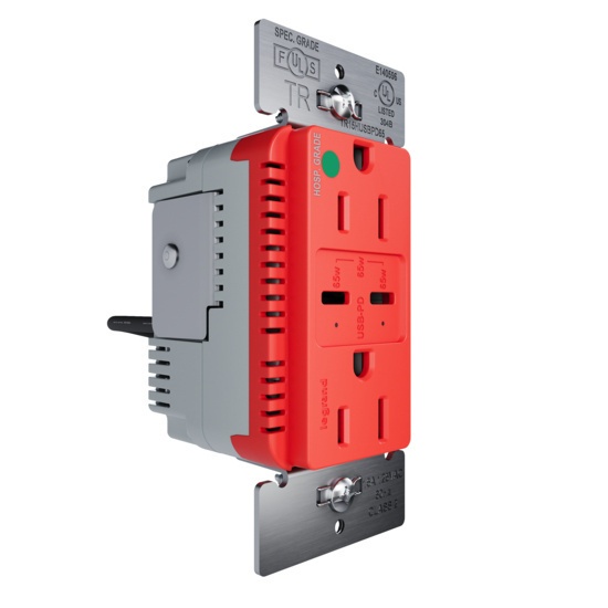 Pass & Seymour® TR15HUSBPD65RED Receptacles & USB Ports