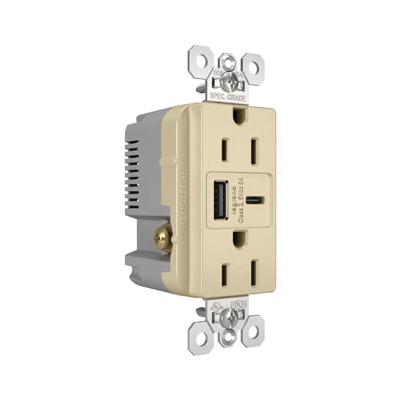 Pass & Seymour® TR15USBAC6I Receptacles & USB Ports