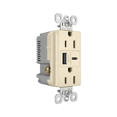 Pass & Seymour® TR15USBAC6LA Receptacles & USB Ports