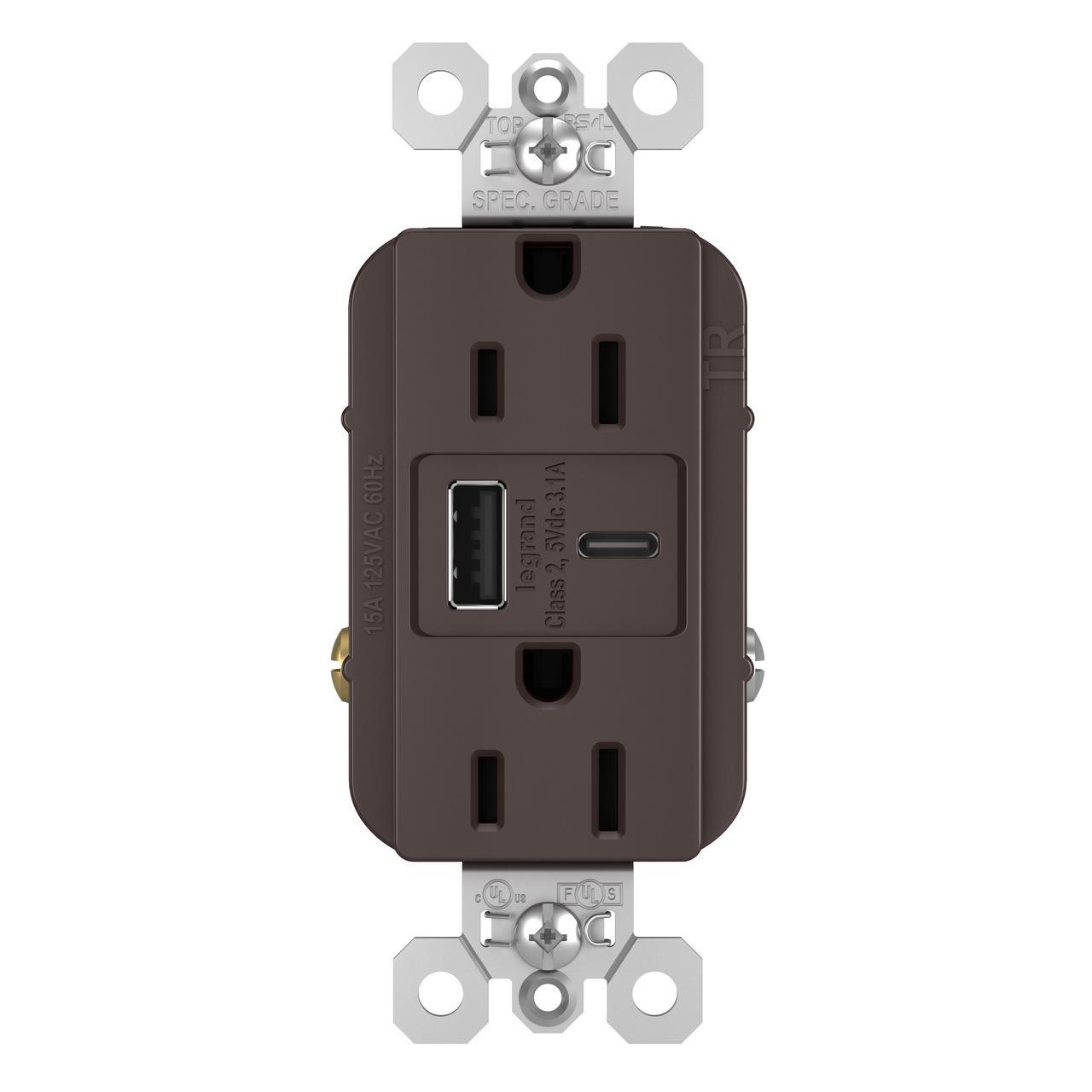 Pass & Seymour® TR15USBAC Receptacles & USB Ports