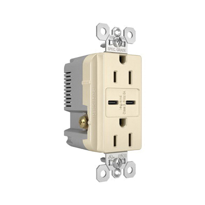 Pass & Seymour® TR15USBCC6LA Receptacles & USB Ports