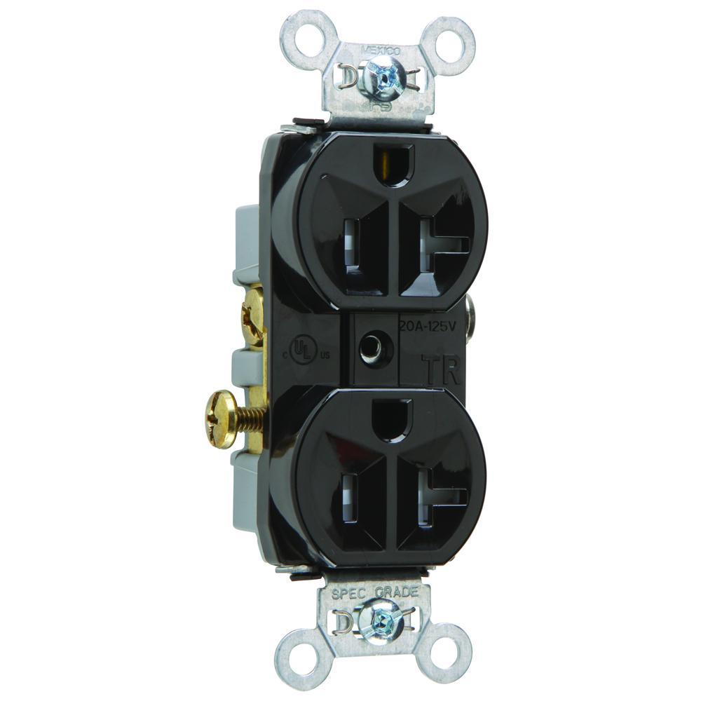 Pass & Seymour® TR20BK Straight Blade Receptacles
