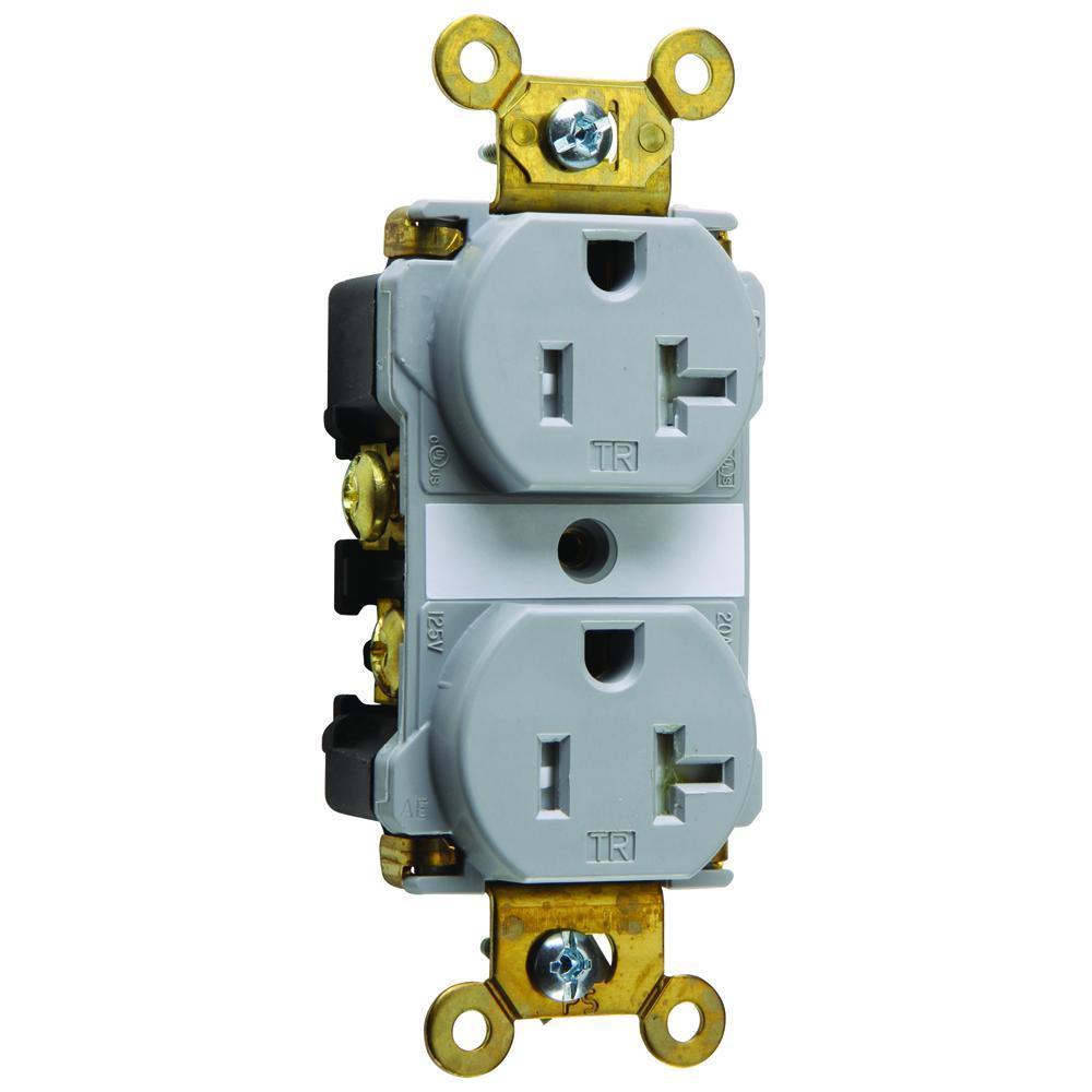 Pass & Seymour® TR20GRY Straight Blade Receptacles