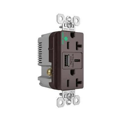 Pass & Seymour® TR20HUSBAC6 Receptacles & USB Ports