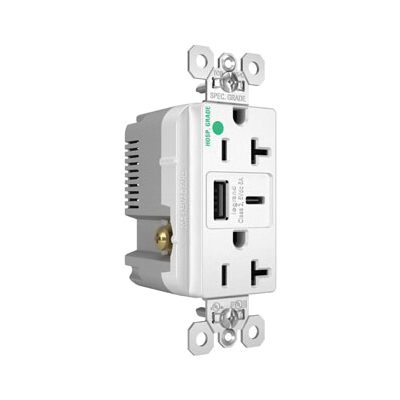 Pass & Seymour® TR20HUSBAC6W Receptacles & USB Ports
