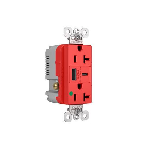 Pass & Seymour® TR20HUSBACRED Receptacles & USB Ports