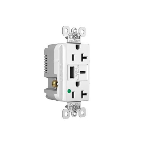 Pass & Seymour® TR20HUSBACW Receptacles & USB Ports