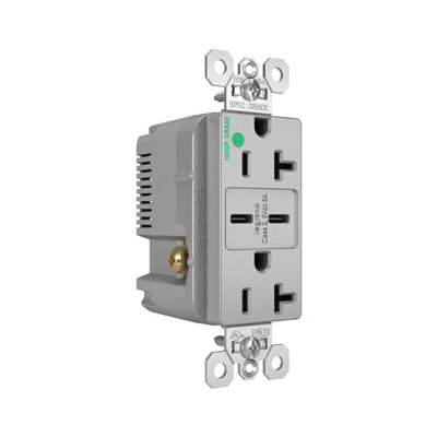 Pass & Seymour® TR20HUSBCC6GRY Receptacles & USB Ports