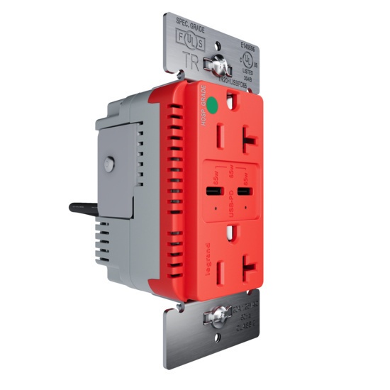 Pass & Seymour® TR20HUSBPD65RED Receptacles & USB Ports