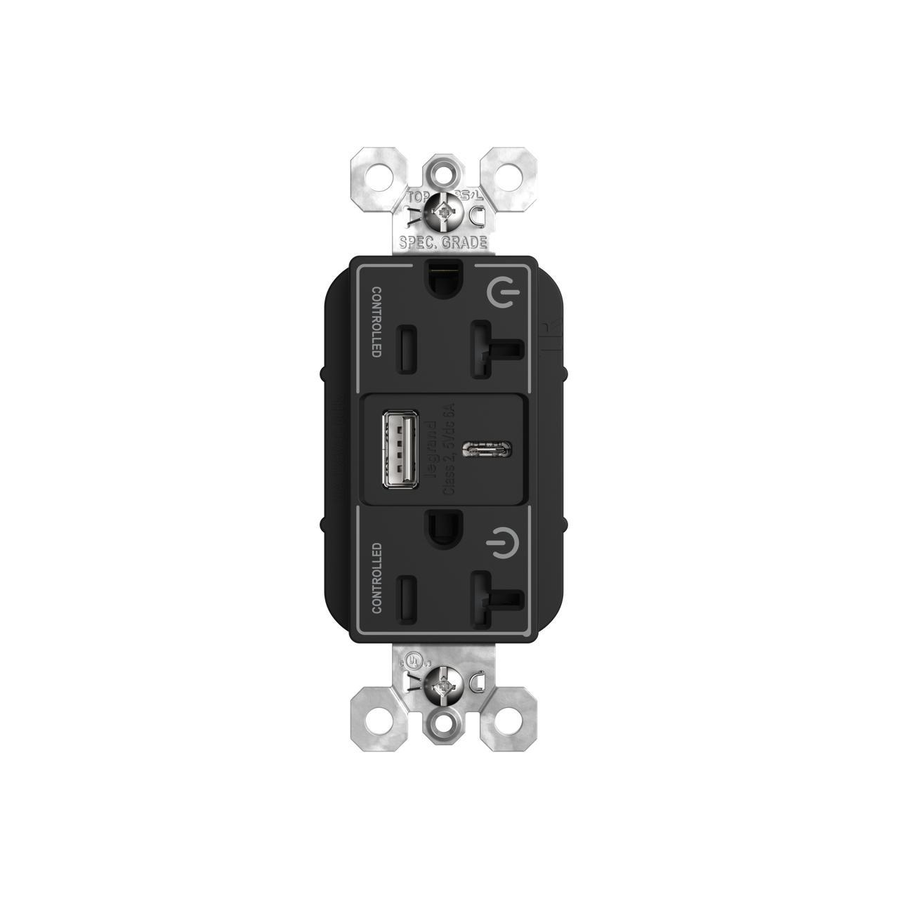 Pass & Seymour® TR20USBAC6CDBK Receptacles & USB Ports