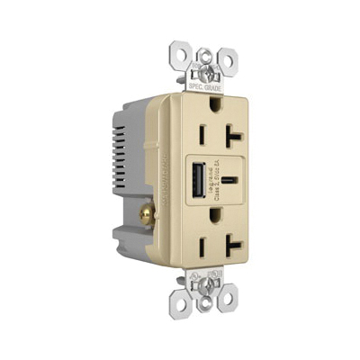 Pass & Seymour® TR20USBAC6I Receptacles & USB Ports