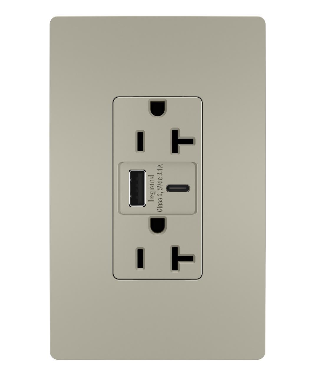 Pass & Seymour® TR20USBACNI Receptacles & USB Ports