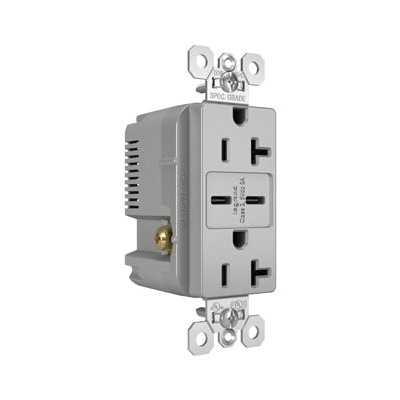 Pass & Seymour® TR20USBCC6GRY Receptacles & USB Ports