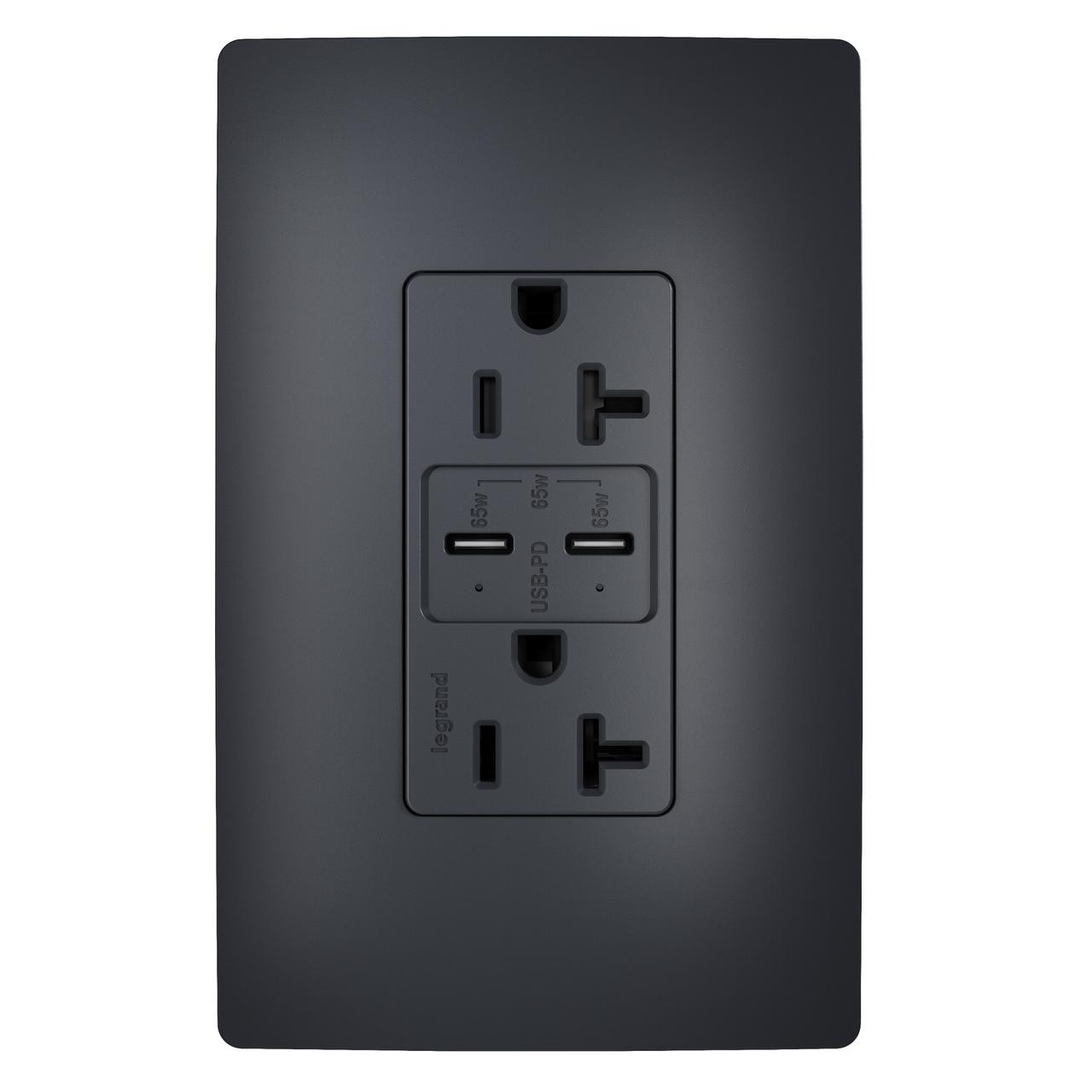 Pass & Seymour® TR20USBPD65G Receptacles & USB Ports