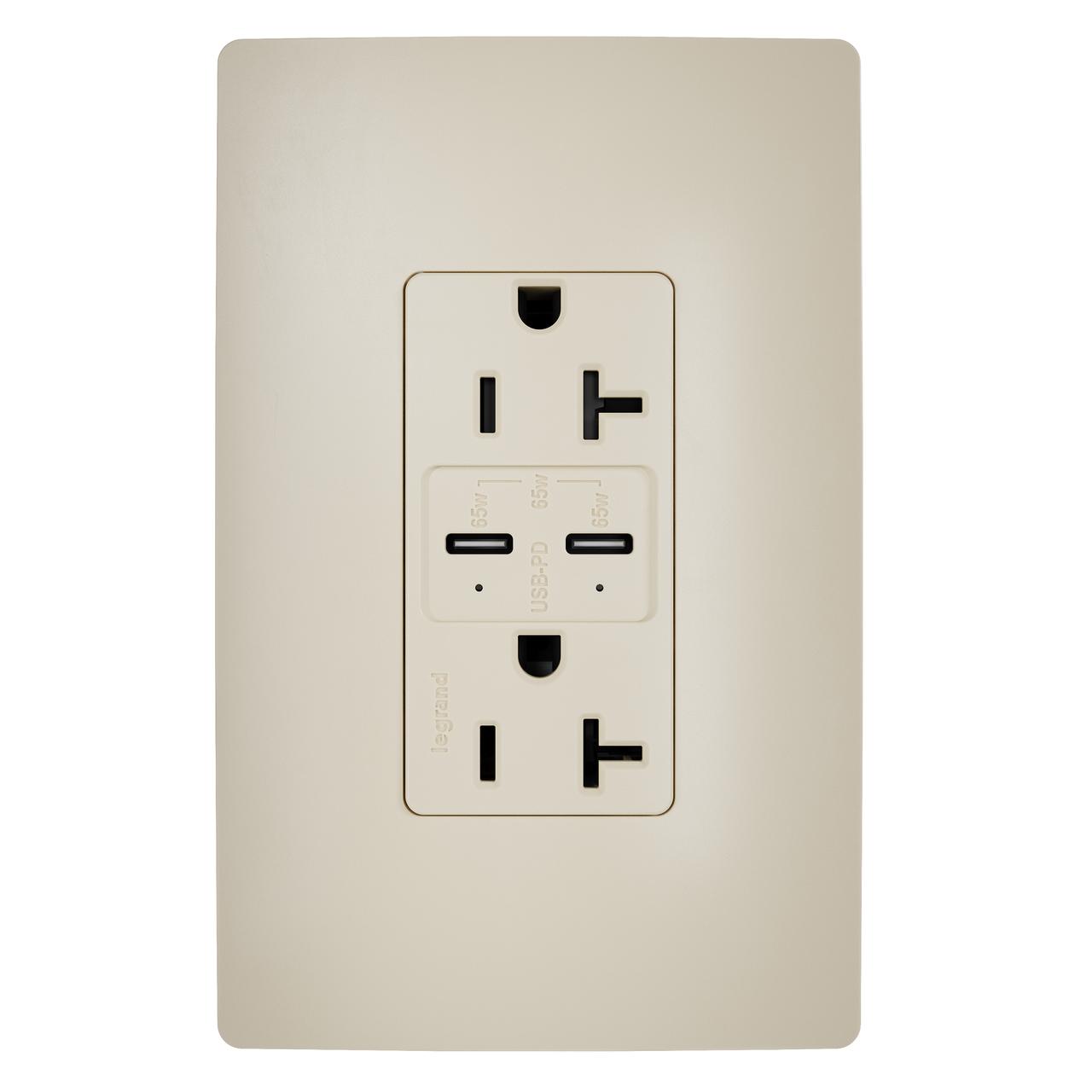 Pass & Seymour® TR20USBPD65I Receptacles & USB Ports