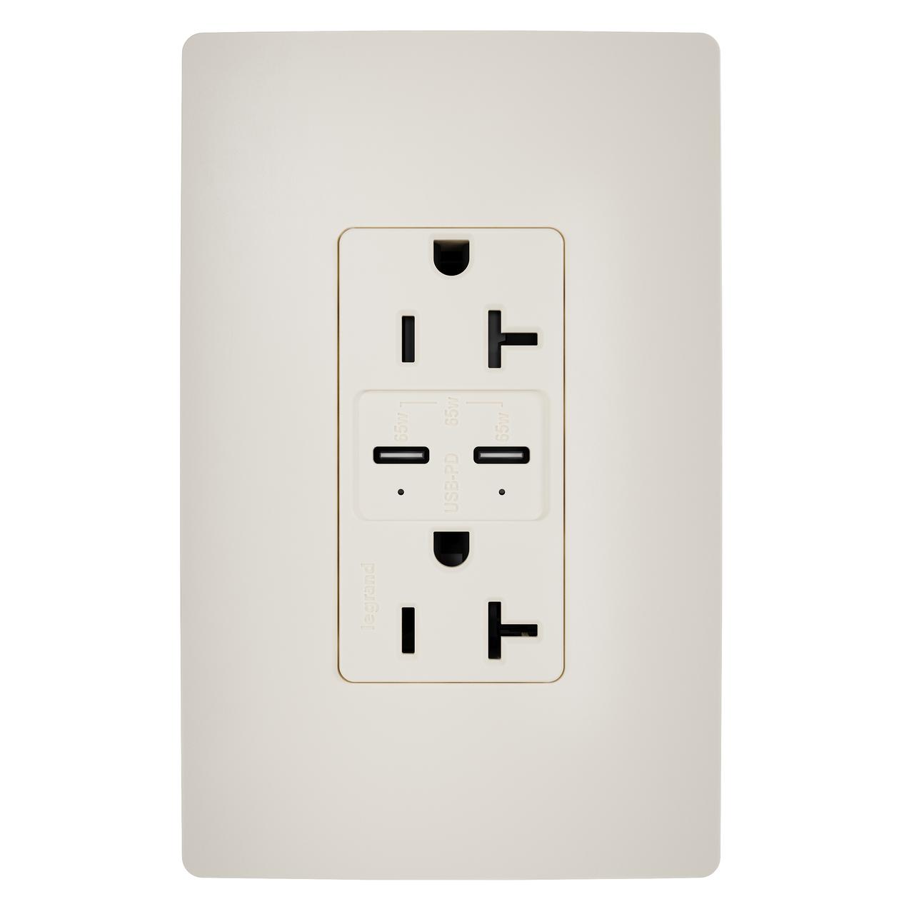 Pass & Seymour® TR20USBPD65LA Receptacles & USB Ports