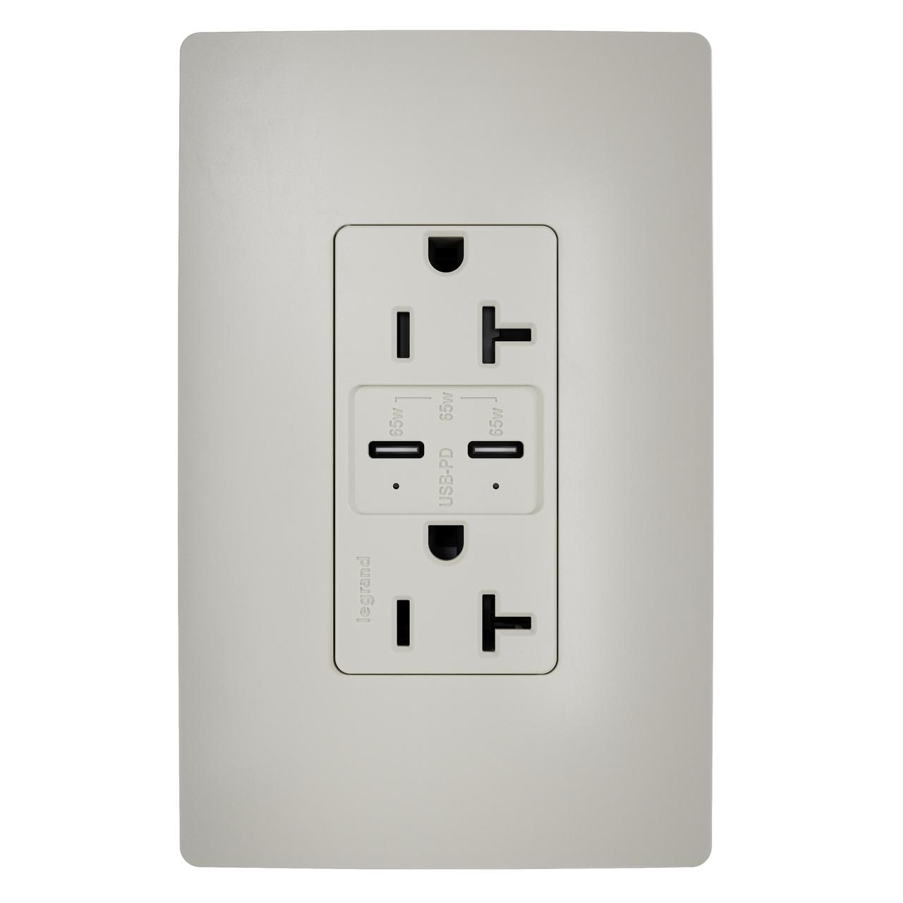 Pass & Seymour® TR20USBPD65NI Receptacles & USB Ports